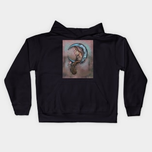 Mystical Floral Moon Cat Kids Hoodie